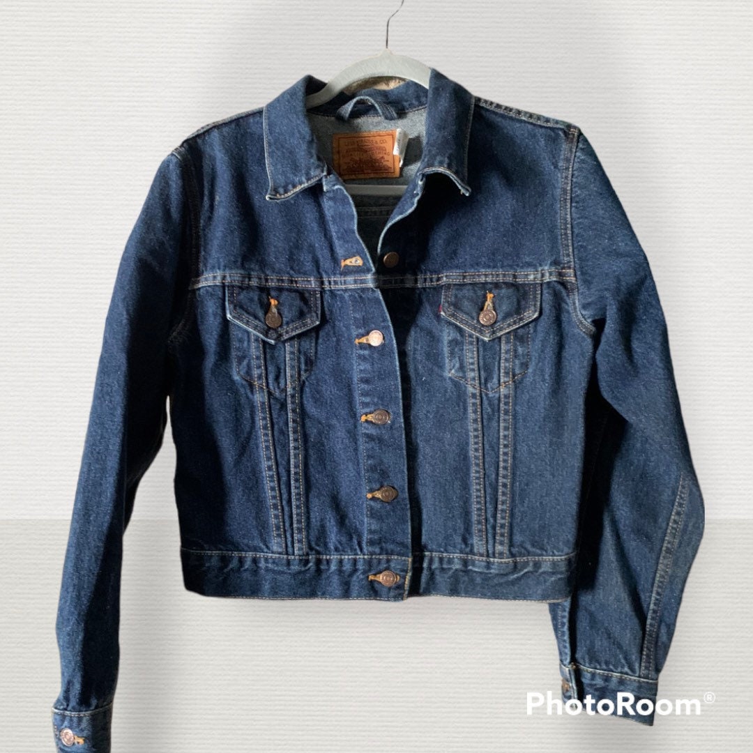 VTG 80s USA LEVIS HARLEY DAVIDSON PATCH FLANNEL LINED TYPE 3 DENIM JACKET 47” XL