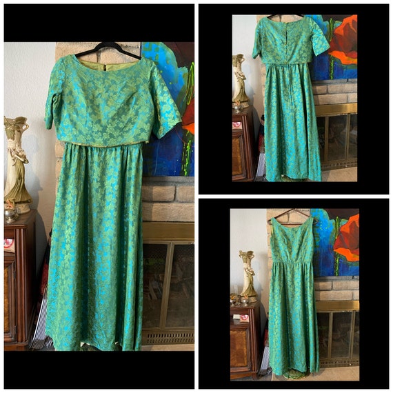 Stunning Handmade Brocade Dress and Capelet - image 1