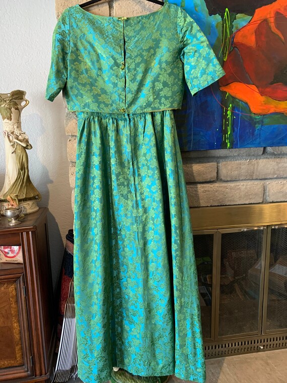 Stunning Handmade Brocade Dress and Capelet - image 3