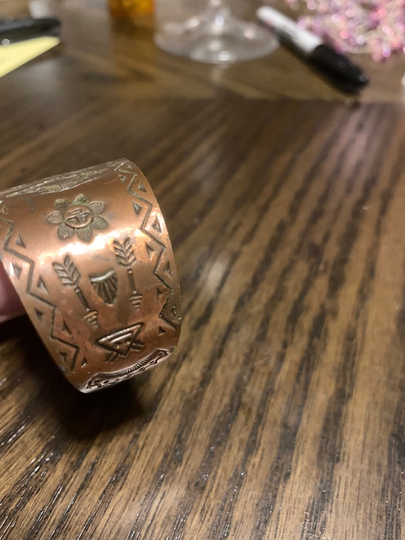 Unsigned Stamped, Copper Bracelet - image 4