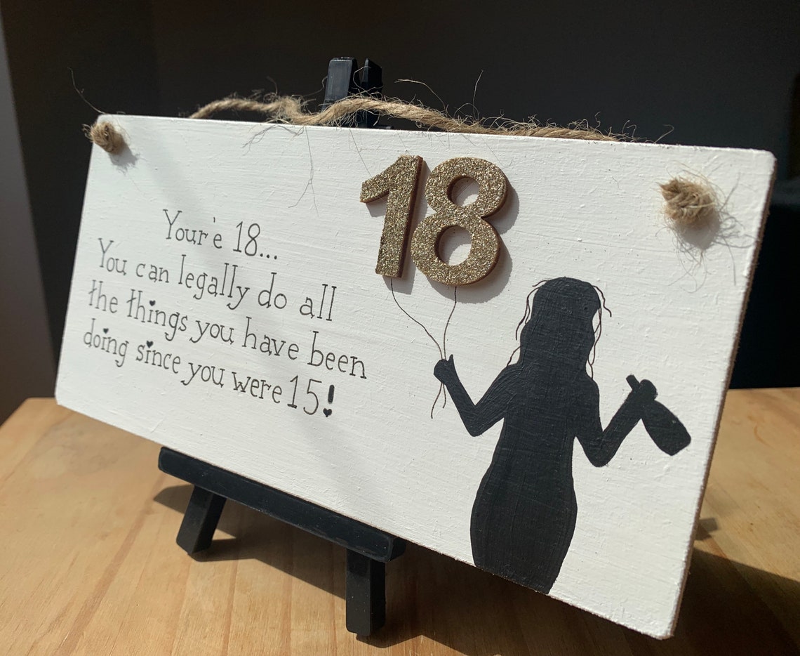 18 Birthday Plaque Youre 18 you can officially do all the Etsy