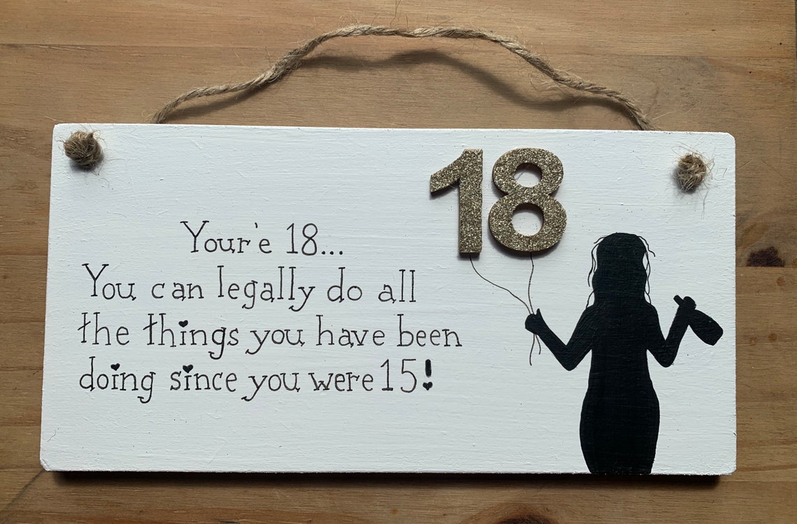 18 Birthday Plaque Youre 18 you can officially do all the Etsy