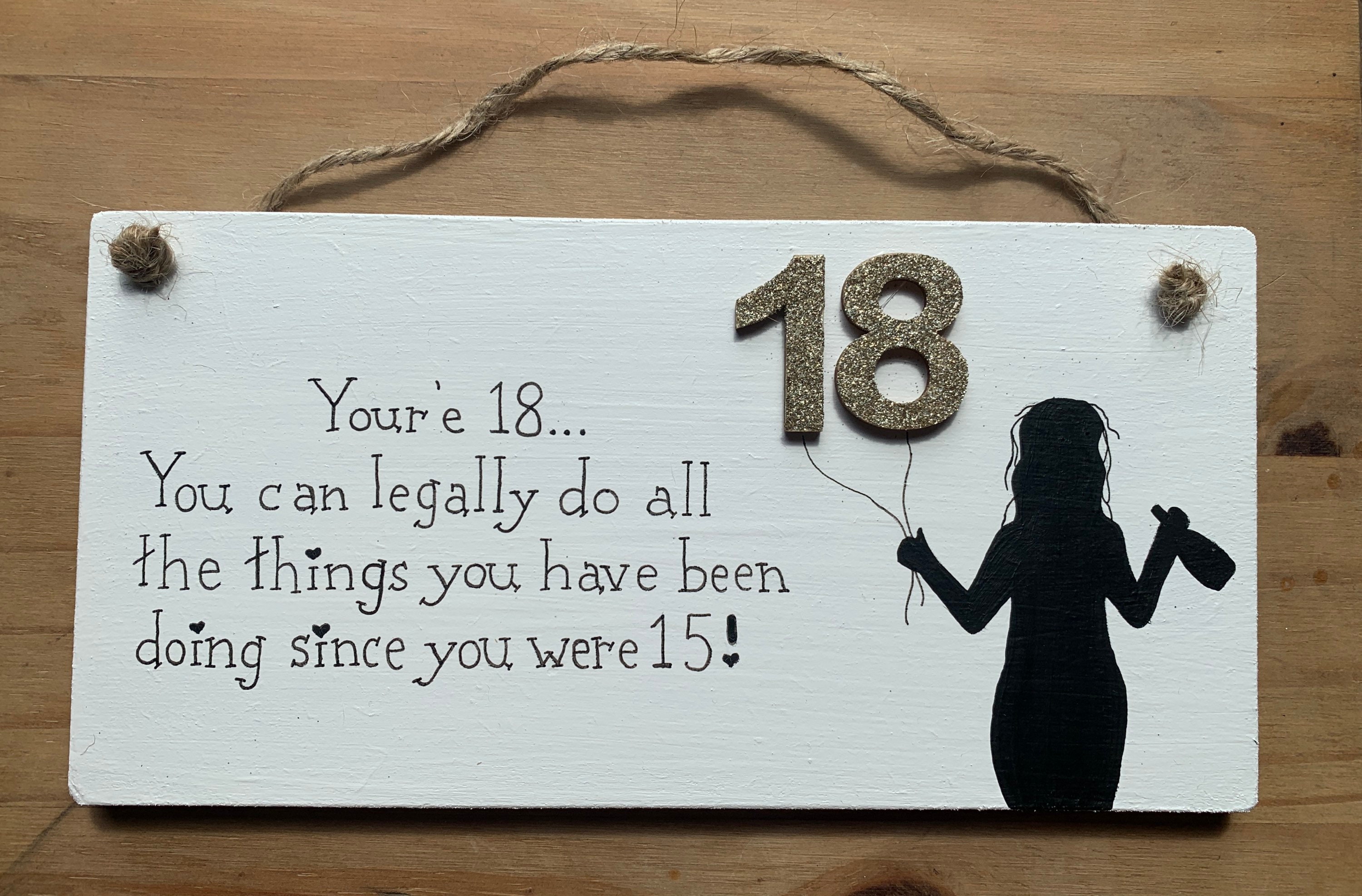 18 Birthday Plaque Youre 18 you can officially do all the Etsy
