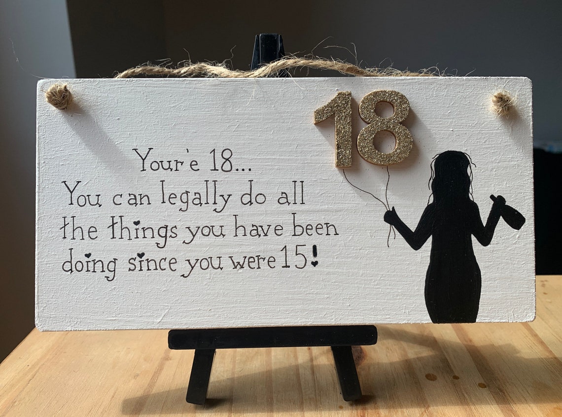 18 Birthday Plaque Youre 18 you can officially do all the Etsy