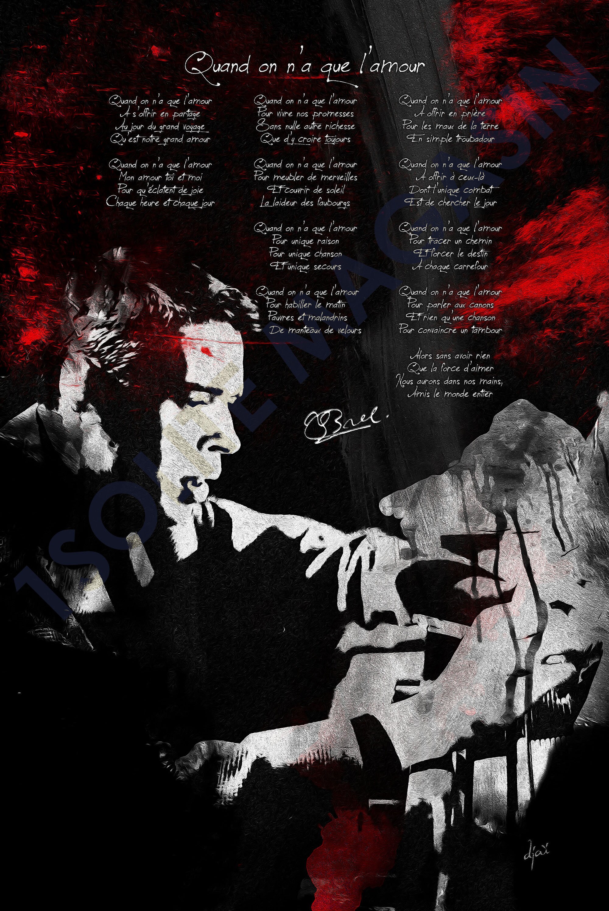 Jacques Brel Quand On A Que L Amour Downloadable Poster Etsy Jacques Brel Quand On A Que L Amour Downloadable Poster Etsy