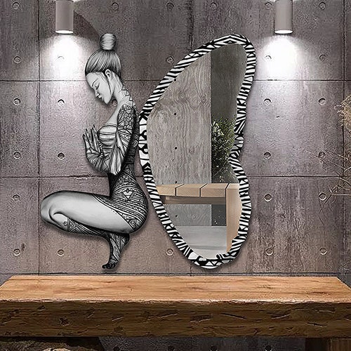 Modern Mirror Home Decorfloor Unique Full Length Wall Mirrors Etsy