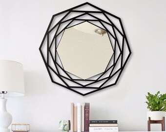 Unique 16” Mirror with 3D Wire Frame Design and Bronze Color Finish Octagon Shaped Glass Mirror Creates an Elegant and Unique Wall Decoration. Wall Mirror 3D Flower Design Unique 16” Mirror with 3D Wire Frame Design and Bronze Color Finish Octagon Shaped Glass Mirror Creates an Elegant and Unique Wall Decoration. Wall Mirror 3D Flower Design