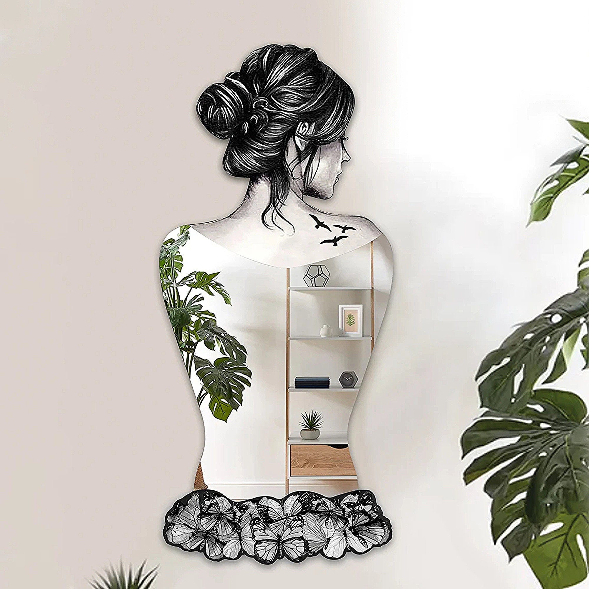 Modern Mirror Home Decorfloor Unique Full Length Wall Mirrors Etsy