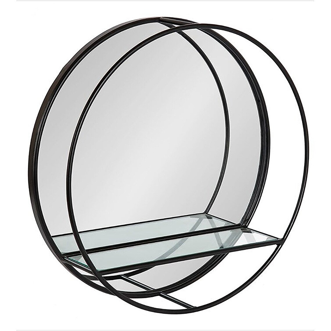 Mirror Shelf Metal Round Entry Display Decorative Mirror With Etsy