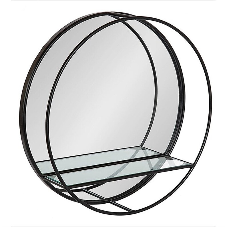 Mirror Shelf Metal Round Entry Display Decorative Mirror With Etsy