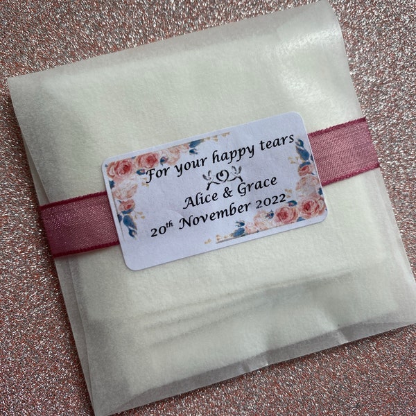 Tears of Joy, tissues for happy occasions. Personalised