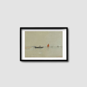 Venetian Lagoon Painting Downloadable Art, Minimalist Artwork Digital Download, Large Unique Downloadable Art,