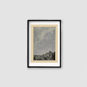 Earth viewed from Mercury- Vintage book illustration Downloadable Art Print, Eclectic Wall Art Digital Download, Unique Art Astronomy Planet