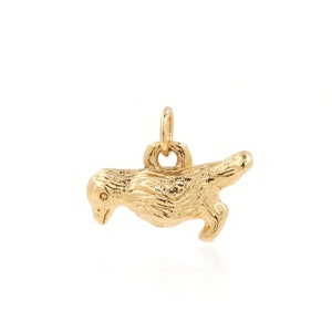 Flying necklace, bird pendant, bird necklace, 18K gold filled bird charm, animal necklace, DIY jewelry supplies, 14x17x5.5 mm