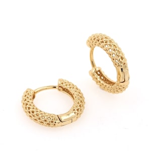 Floral hollow earrings, charm earrings, 24K gold plated earrings, micro-set square crystal zirconia earrings, gift for her, 17.5x17.5mm