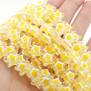 33pcs a string, star-shaped beads, glass lampwork beads, shiny beads, bracelet beads, opaque small beads, DIY jewelry making, 12x12x5.5mm