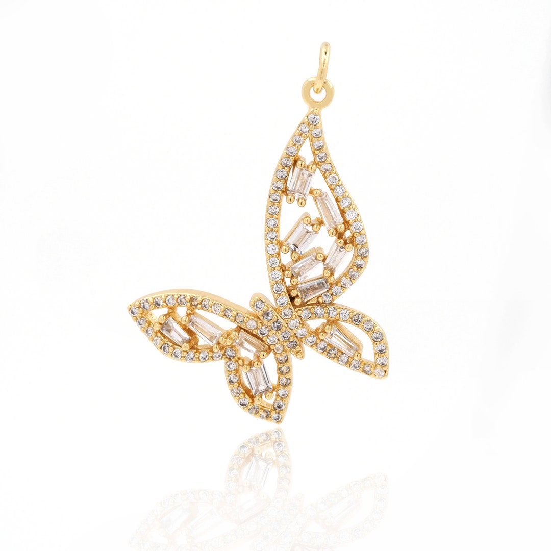Flying Insect Pendent Butterfly Pendant, Butterfly Necklace, 18k Gold Filled Flying Pendant ...