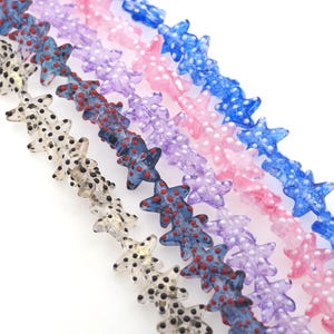 Starfish glass beads, star-shaped glass beads, starfish glass beads, necklace making supplies, DIY crafts 1 string of 20