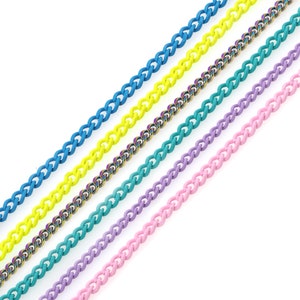 1 m, 18K gold filled Schlüsselbein Kette, bunte Kette, Kubanische Kette, halb fertige Halskette, DIY Armband, Halskettenzubehör, 3mm