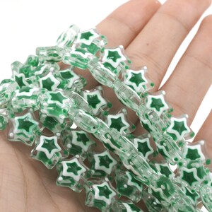 33pcs a string, star-shaped beads, glass lampwork beads, shiny beads, bracelet beads, opaque small beads, DIY jewelry making, 12x12x5.5mm