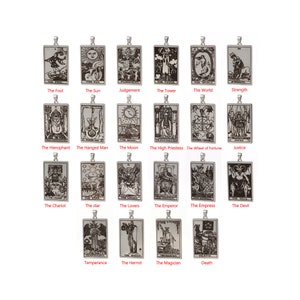 Colgante de Tarot de acero inoxidable, collar de Tarot, colgante de Tarot, accesorio para hacer joyas (47 x 24 x 1,5 mm)