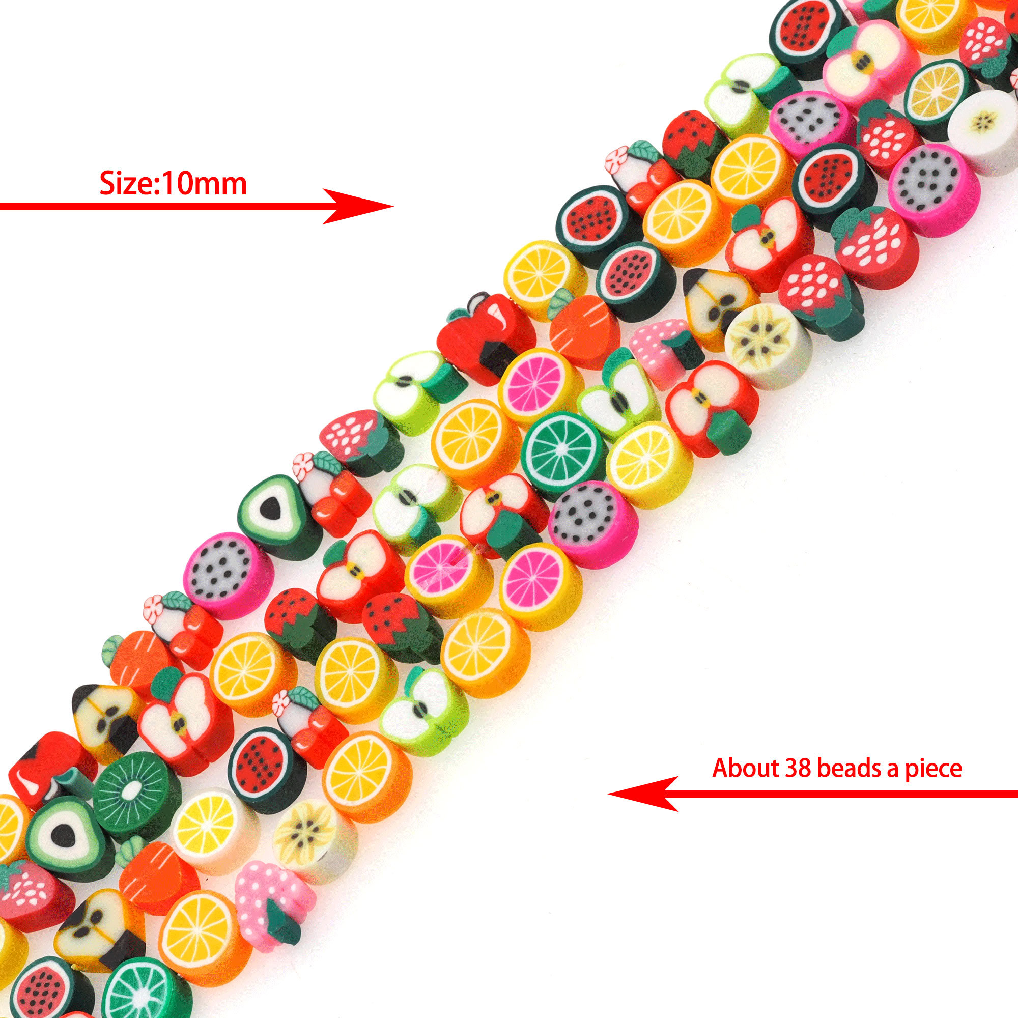 Bulk Beads Fruit Beads Polymer Clay Fruit Beads Assorted Beads 