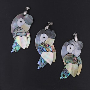 Light luxury abalone shell pendant Mother of pearl inlaid pendant Bird pendant Fashion pendant DIY jewelry