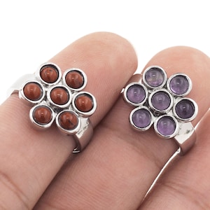 Raw Crystal Rings, Crystal Rings, Boho Rings, Adjustable Rings, Natural Gemstone Rings DIY Handmade 15x17x4.5mm