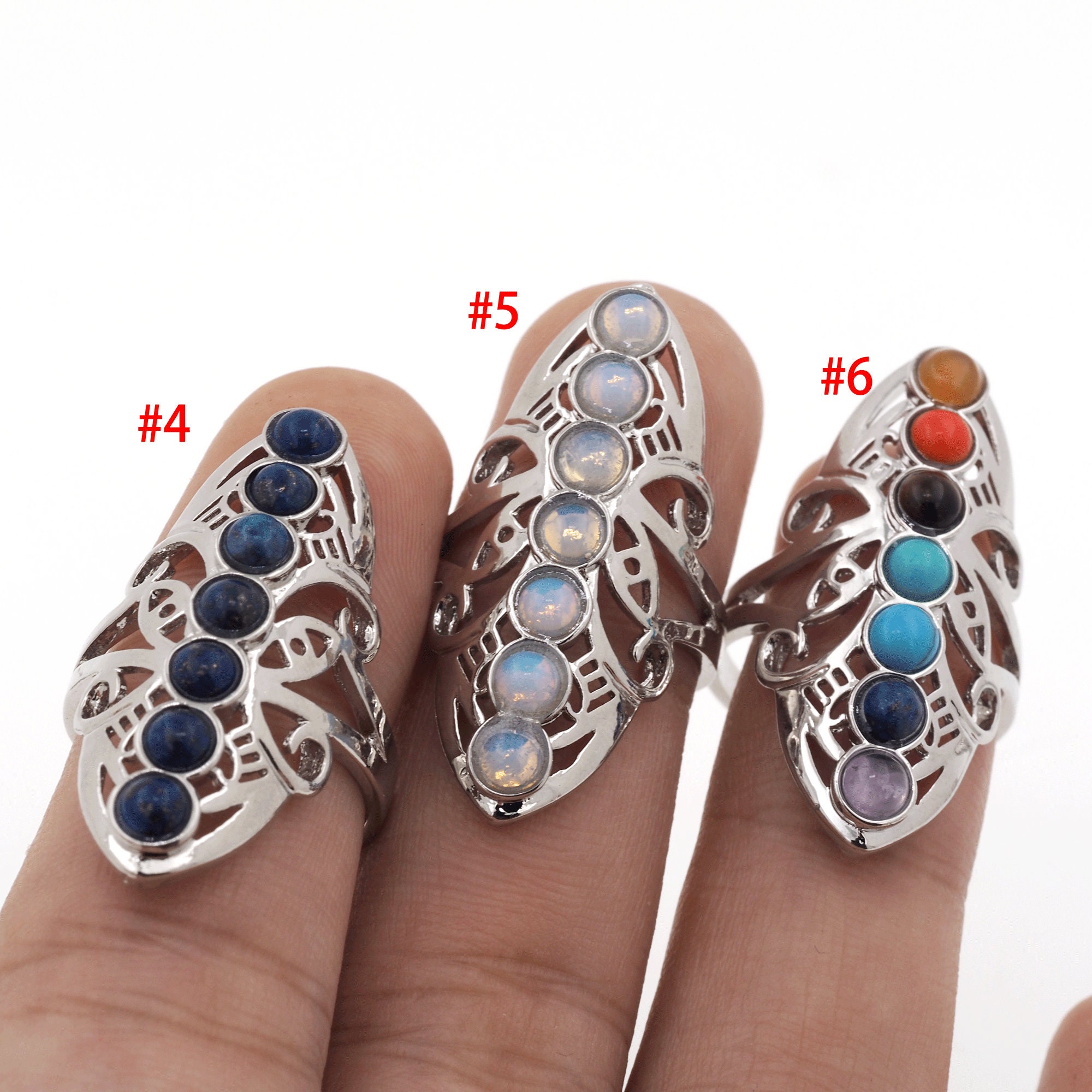 Hippie Rings, Crystal Rings, Boho Rings, Adjustable Rings, Natural ...