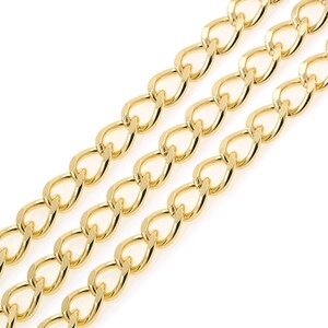 1 m, 18K vergoldete dicke Kette, zarte Kette, trendige Schlüsselbeinkette, halb fertige Halskette, DIY Armband Halskettenzubehör, 11mm