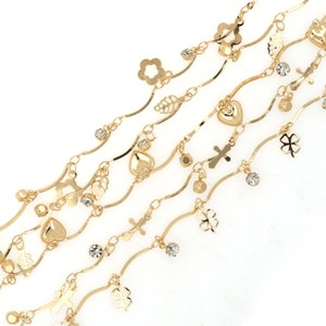 Leaf Chain, Gold Plated Necklace, 24K Gold Plated Welded Chain, Semi-Finished Bracelet Necklace, DIY Bracelet Necklace Accessories 12x7mm