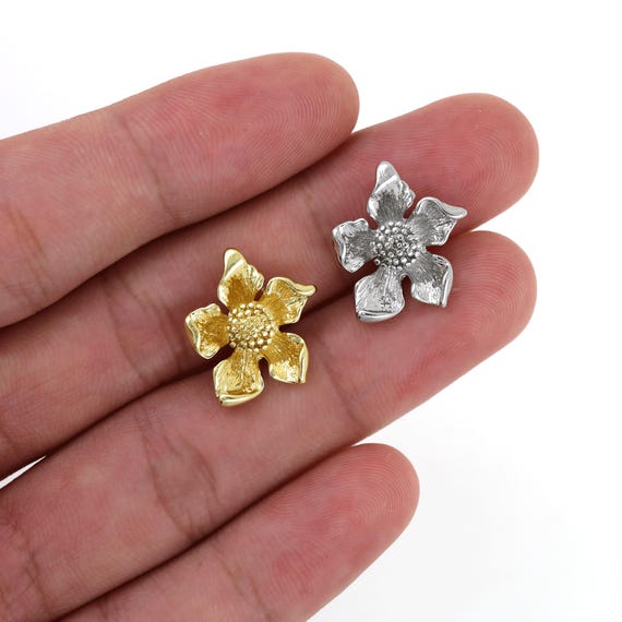 2PCS植物ネックレス咲く花のペンダント18Kゴールドメッキフラワー