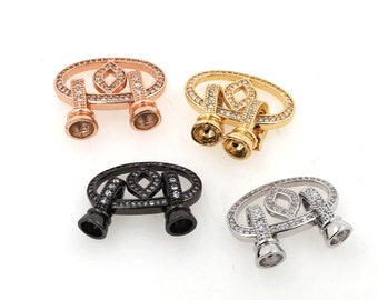 Bracelet necklace connectors, charm connectors, 24K filled gold plated connectors,round skeleton connectors,DIY jewelry accessories15x13x6mm