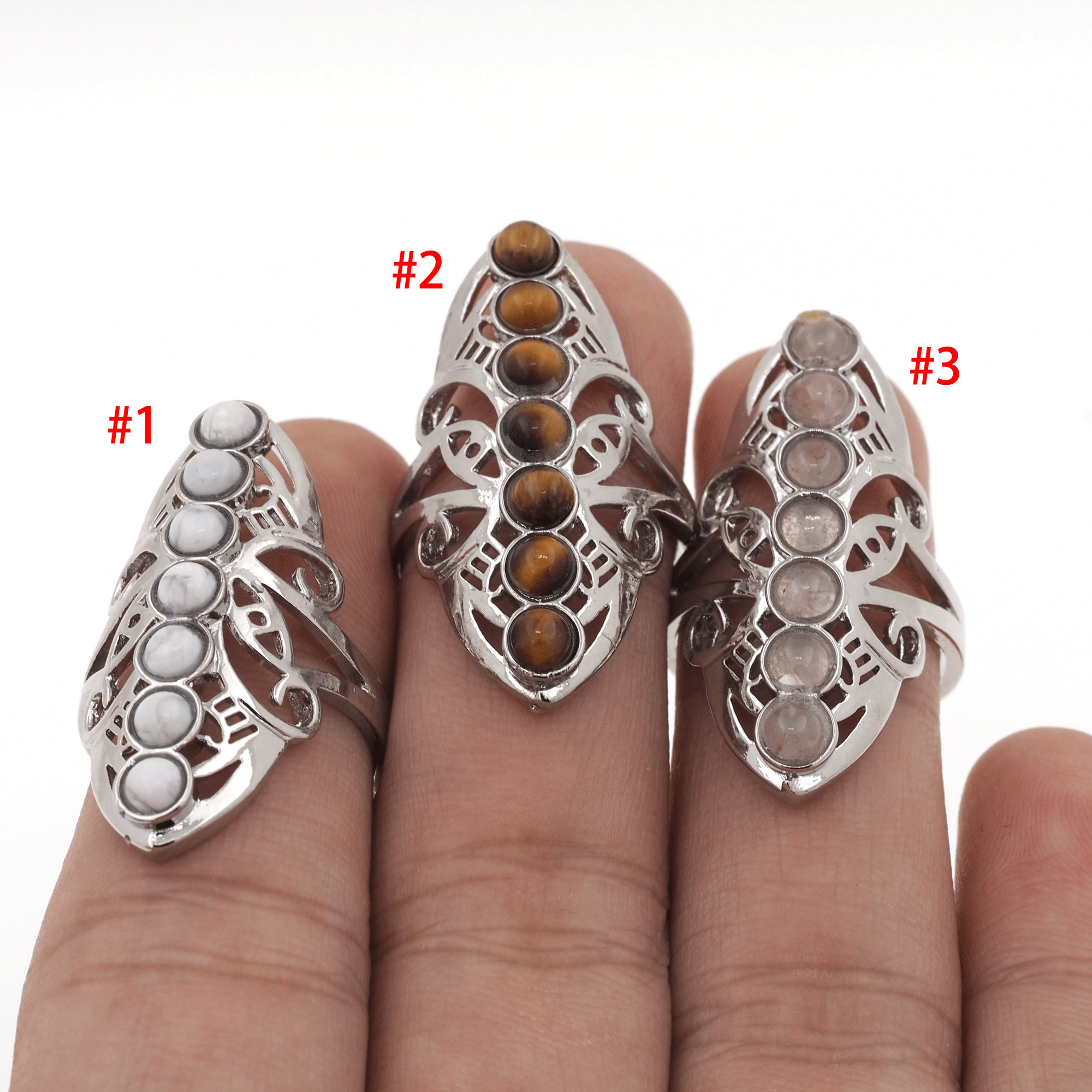 Hippie Rock Rings Hippie Rings, Crystal Rings, Boho Rings, Adjustable Rings, Natural ...