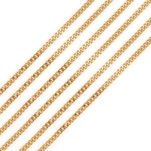 1 Meter, 24K Gold gefüllte Schlüsselbeinkette, halb fertige Kettenhalskette, Armband-Halskettenzubehör, DIY Schmuckherstellung 2x2.5 mm