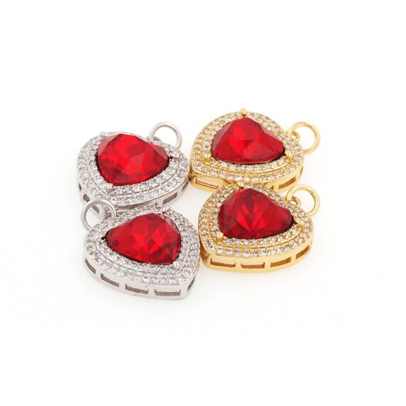 10 Ciondoli A Cuore In Oro 18K - Per Bracciali, Collane E Orecchini Fai Da Te - Regalo San Valentino - Foto 5