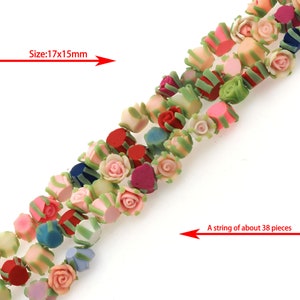 Rosa Tonperlen, Musterperlen, Armbandzubehör, Polymer Clay Perlen, schöne weiche Tonperlen, DIY-Basteln, Tonscheiben, 17 x 15 mm