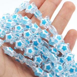33pcs a string, star-shaped beads, glass lampwork beads, shiny beads, bracelet beads, opaque small beads, DIY jewelry making, 12x12x5.5mm