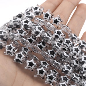 33pcs a string, star-shaped beads, glass lampwork beads, shiny beads, bracelet beads, opaque small beads, DIY jewelry making, 12x12x5.5mm
