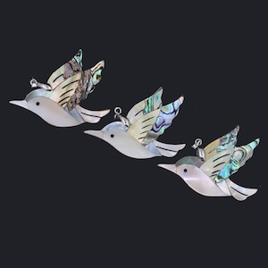 Light luxury abalone shell pendant Mother of pearl inlaid pendant Bird pendant Personalized pendant DIY jewelry