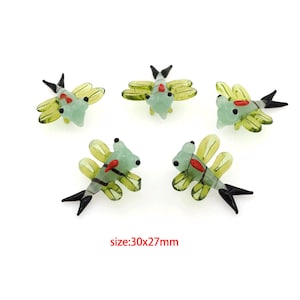 Dragonfly Charm, Small Dragonfly Glass Beads,Cute Dragonfly Charm,Murano Glass Beads Bracelet Necklace Supplies DIY Jewelry Supplies 30x27mm