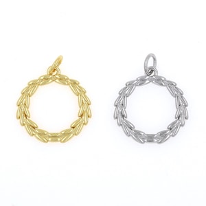 Olive wreath pendant 18K gold plated wreath pendant fashion pendant DIY jewelry