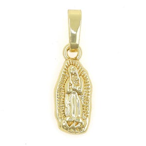 2PCS Our Lady of Guadalupe Pendant 18K Gold Plated Religious Jewelry DIY Jewelry