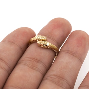 Viper ring, 18K gold filled creative ring, micropavé CZ adjustable ring, stackable ring, simple ring, gift for her