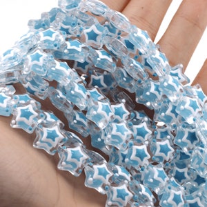 33pcs a string, star-shaped beads, glass lampwork beads, shiny beads, bracelet beads, opaque small beads, DIY jewelry making, 12x12x5.5mm