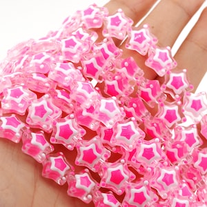 33pcs a string, star-shaped beads, glass lampwork beads, shiny beads, bracelet beads, opaque small beads, DIY jewelry making, 12x12x5.5mm