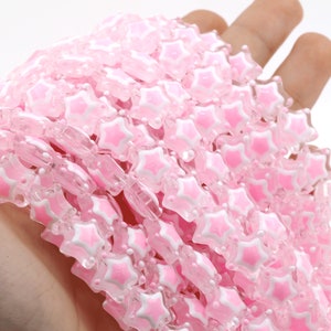33pcs a string, star-shaped beads, glass lampwork beads, shiny beads, bracelet beads, opaque small beads, DIY jewelry making, 12x12x5.5mm