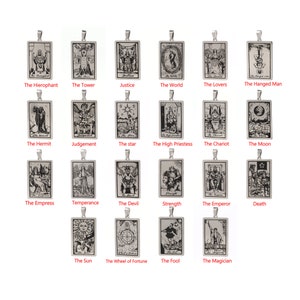 Carta dei Tarocchi in Argento, Ciondolo dei Tarocchi in Acciaio Inossidabile, Collana di Divinazione, Ciondoli dei Tarocchi, Ciondolo dei Tarocchi, Accessori per la Creazione di Gioielli Fai da Te 47x24x1,5 mm
