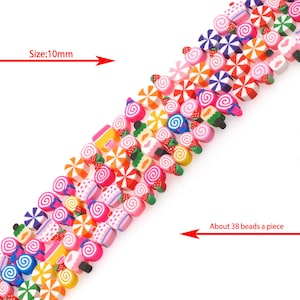 Candy clay beads,polymer clay beads,dessert beads,beautiful soft clay beads,DIY crafts,clay discs,10mm