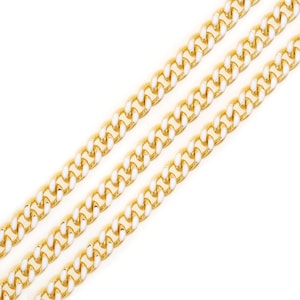 1 m, 18K gold filled kubanische Kette, J einfache Kette, Schlüsselbein Kette, halb fertige Halskette, DIY Armband Halskettenzubehör, 8 mm